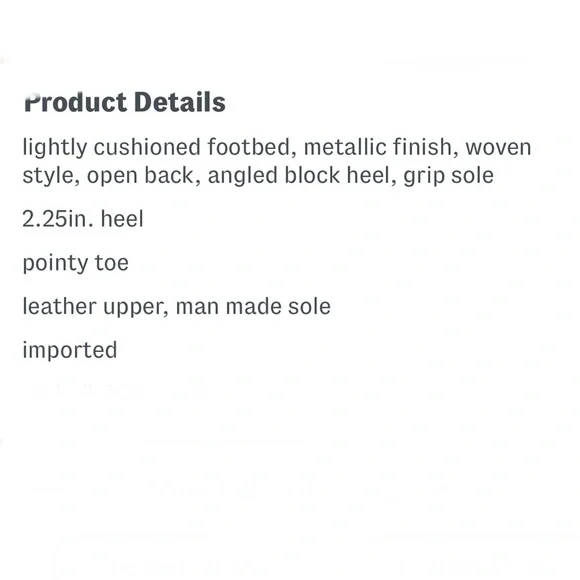 Matisse Lexie Heeled Mules Silver Metallic Leather Women’s Size 6 Woven Style - Picture 10 of 10